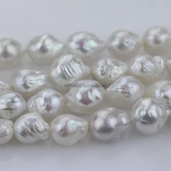 APDGG Originali Gamtos 12-kaip 14mm didelis nereguliarus edison keshi white pearl sruogos prarasti karoliukai moterų lady papuošalai 