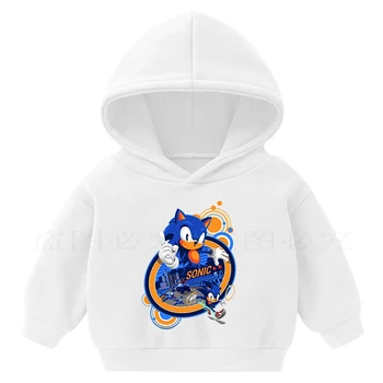 šeimos marškinėliai Anime Super Sonic Hoodies Vaikų chalatą ilgomis Rankovėmis Megztinis Animacinių filmų Palaidinukė nustatyti kostiumas su Gobtuvu camiseta 2020 m.