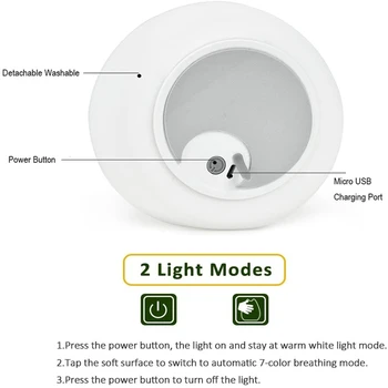 Fofun Silikono Cute Kačių Naktį LED Lemputė USB Įkrovimo Pakelis Darželio Naktį Žibintai su Šilta Balta ir 7-Spalva Kvėpavimo Režimai