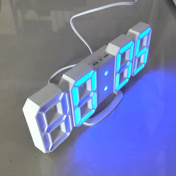 3D Didelis Skaitmeninis LED Sieninis Laikrodis Data ir Laikas Celsijaus naktinė lempa Ekranas Lentelė Darbalaukio Laikrodžius, Žadintuvas Namų Kambarį