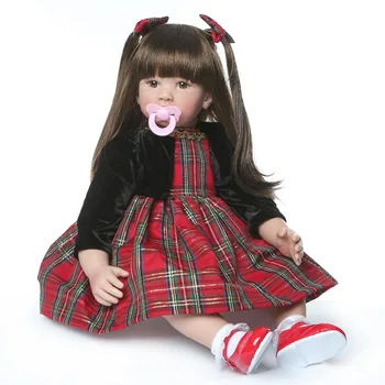 NPK 60cm Silikono Kūdikių Lėlės Reborn Baby Doll Gyvas Realus Boneca Bebes Tikroviška Nekilnojamojo Mergina Lėlės Reborn Gimtadienio, Kalėdų