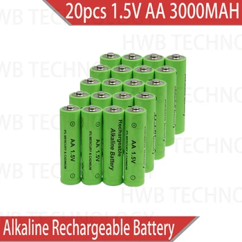 20pack Naujas Prekės ženklas AA įkraunamos baterijos 3000mah 1,5 V Naujus Šarminis Įkrovimo batery led šviesos žaislas, mp3 Nemokamas pristatymas