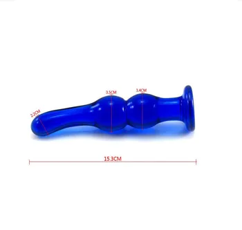 4pcs/set mėlyno stiklo buttplug analinis žaislas karoliukai sexo anal dilatador 4 skirtingų analinis stimuliavimas pojūčius stiklo plug suaugusiųjų sekso žaislas