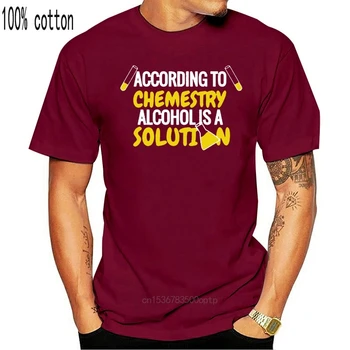 Pagal Chemijos Alkoholis Yra Sprendimas VYRIŠKI Juodi Marškinėliai Tee Marškinėlius Tee Marškinėliai