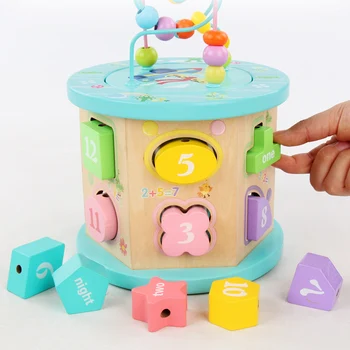 Montessori Mediniai Žaislai, 12 Skylių Geometrinės Formos Atitikimo Mokymo Priemones Kūdikių Įspūdį Ankstyvasis Ugdymas Švietimo Žaislai Vaikams