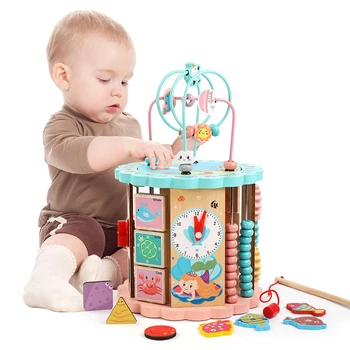 Montessori Mediniai Žaislai, 12 Skylių Geometrinės Formos Atitikimo Mokymo Priemones Kūdikių Įspūdį Ankstyvasis Ugdymas Švietimo Žaislai Vaikams