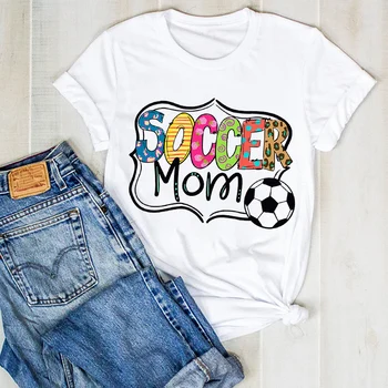 Moterų Lady Beisbolo Mama Leopard Futbolo Spausdinti Ponios Vasaros T Tee Marškinėlius Moterų Moterų Top Marškinėliai Drabužių Grafinis T-shirt