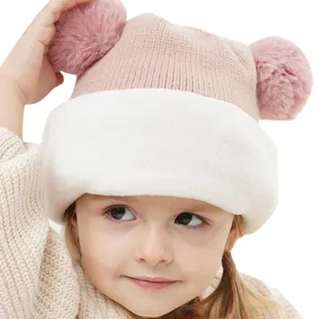Vaikai Žiemą Kepurės Ausis Mergaitės Berniukai Vaikams Šiltos Kepurės Šalikas Nustatyti Kūdikio Variklio Dangčio Enfant Megzti Mielas Skrybėlę Gobtuvu Šiltas Flap Kepurė Šalikas
