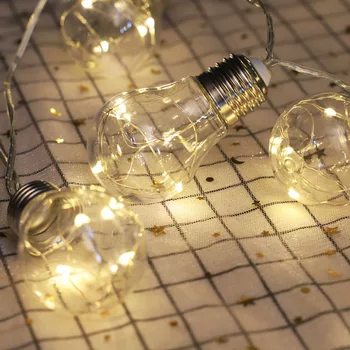 Saulės Styginių Šviesos Lauko Edison Derliaus Plastiko 10 Lemputės Kabo Vandeniui String Žibintai Denio Kieme Palapinės Šaliai Dekoro
