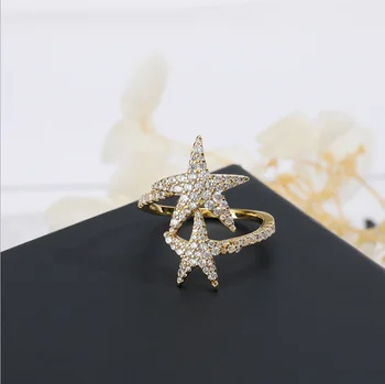 Naujas pasisekė žvaigždė žiedas romantiška star rodomojo piršto žiedą moterų vasaros vandenyno atogrąžų vėjo atostogų stilius