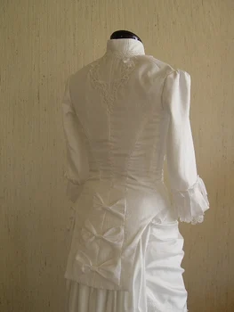 Viktorijos balta Šurmulio Kamuolys Suknelė Suknelė vestuvių suknelė Viktorijos kostiumas suknelė pilietinio karo suknelė pagal užsakymą