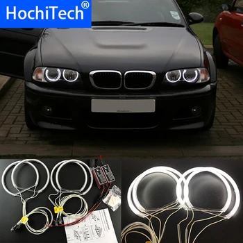 HochiTech BMW 98-03 pre-facelift E46 sedanas kabrioletas su PROJEKTORIAI balta CCFL priekinis žibintas Halo Angel Eyes Komplektas angel eyes šviesos