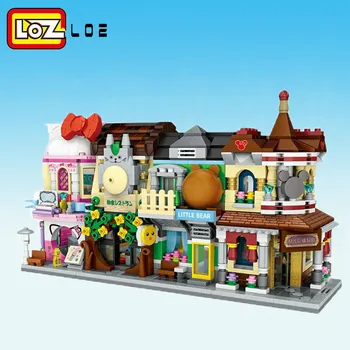 LOZ Mini Blokai Miesto Peržiūrėti Sceną Kavos Parduotuvė Parduotuvėje Architektūros Modelių ir Statybos Viktorina Kalėdų Žaislas Vaikams