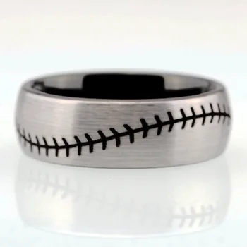 DROP LAIVYBA Sporto Žiedas, JAV, JK, Kanada, Rusija, Brazilija Karšto Pardavimo 8MM beisbolo Patter Dizaino Volframo Vestuvinį Žiedą