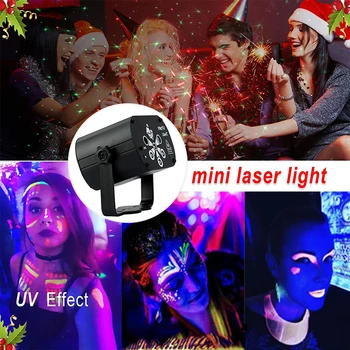 Lazerio Šviesa 6 Objektyvo 128 modelius Etape DJ Disco Šviesos, UV Šalies Šviesos USB Nuotolinis DJ Disco Scenos Šviesos Vestuvės, Kalėdos, KTV