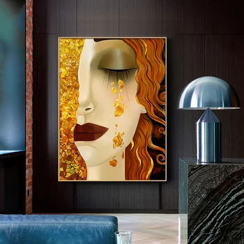 Abstrakti Gustav Klimt Aukso Ašaros Ir Pabučiuoti, Aliejus, Tapyba, Plakatas ir Spausdinimo Cuadros Sienos Meno Kambarį Namų Dekoro (be Rėmelio)