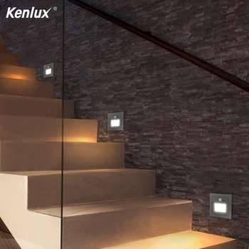 LED Jutiklis Nakties Šviesos, 3W Led laiptų šviesos embedded žingsnis šviesos lauko indoorPIR Infraraudonųjų spindulių Judesio Jutiklis Sienos Lempos Laiptai Žibintai