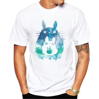 Nauja siunta Totoro su Mini Totoros Vyrų Marškinėliai Atspausdintas t-shirt Medvilnės Atsitiktinis Pagrindinio Viršūnes Kietas Tee Marškinėliai