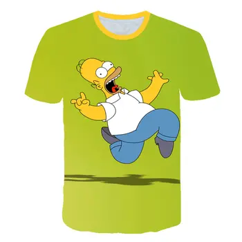 Vyriški Vasaros Įdomus Homer Simpson Ir Jo Sūnus 3D Atspausdintas trumparankoviai Marškinėliai, Mados Atsitiktinis Viršūnes Ir Unisex Drabužiai