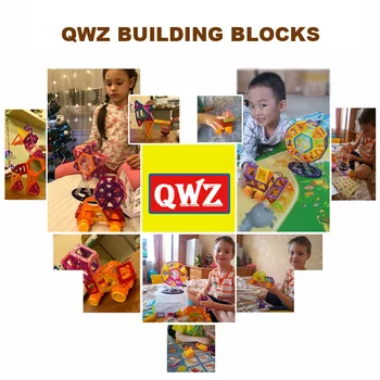 QWZ 110pcs Mini Magnetinio Dizaineris Statybos Nustatyti Modelis ir Statybos Plastikinių Magnetinių Blokai Švietimo Žaislai Vaikams Dovanų