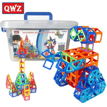 QWZ 110pcs Mini Magnetinio Dizaineris Statybos Nustatyti Modelis ir Statybos Plastikinių Magnetinių Blokai Švietimo Žaislai Vaikams Dovanų