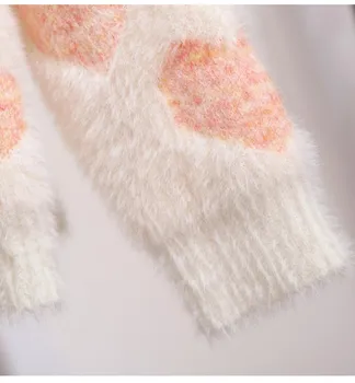 H. SA 2020 Moterims Megztiniai Žiemos Mados Saldus Širdies Perle Duobute Traukti Megztinis Šiltas Džemperis Outwear Megztinis Viršūnes Megztiniai Megztinis