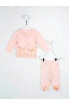 Miltelių Rožinė Baby Girl Kostiumas Nustatyti Juostelės Raštuotas Medvilnės Audinys Kūdikių Apranga Kasdien Sezoninių Drabužių Modeliai