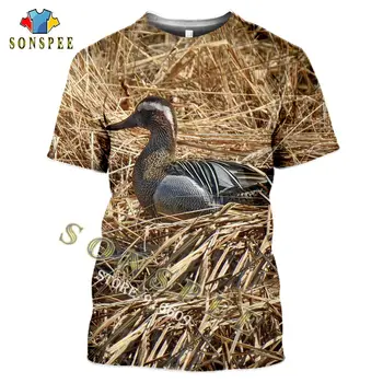 Gyvūnų Medžioklės Kurapka Paukščių 3D Spausdinimo Harajuku T-Shirt Vasaros Mados Atsitiktinis Vyrų marškinėlius Chukar trumpomis rankovėmis Unisex Streetwear