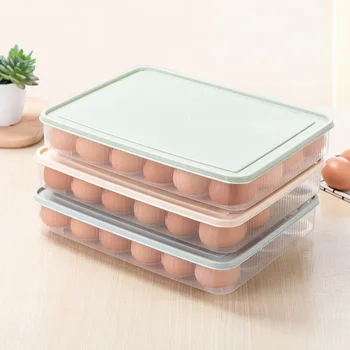 1PC Plastikiniai Kiaušiniai talpinimo 24 Tinklelis Kiaušinių Laikymo Dėžutė Didina Šaldiklio Saugojimo Organizatoriai Kiaušinių Laikymo Containe Naujas Kiaušiniai Turėtojas