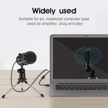 USB Kondensatoriaus Dinaminis Mikrofonas Mic su Mini Trikojis Stovas, skirtas PC Nešiojamas Žaidimų Įrašymas Transliacijos Live Transliacijos