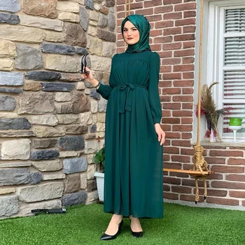 Šifono Abaja Dubajus Turkija Hijab Musulmonų Suknelė Indija, Europos Islamas Drabužių Afrikos Suknelės Moterims Musulman De Režimas Vestidos