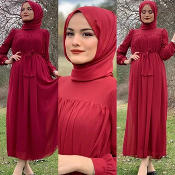 Šifono Abaja Dubajus Turkija Hijab Musulmonų Suknelė Indija, Europos Islamas Drabužių Afrikos Suknelės Moterims Musulman De Režimas Vestidos