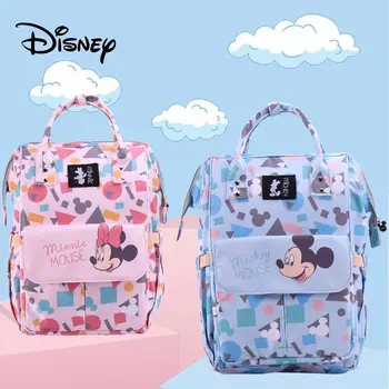 Disney Mickey Minnie USB Kūdikių Vystyklų Saugojimo Krepšys Didelės Talpos, Baby Sport Vandeniui Mados Maišelį Daugiafunkcį Vystyklų Krepšys
