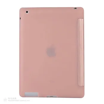 Case For iPad 2 / iPad 3 / iPad 4 Case Silikoninis Minkštas Atgal PU Odos Smart Cover for Apple iPad 4 Atveju Multi-kampas Stovi