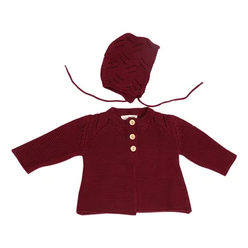 Ma&Baby 0-3Y Rudens Žiemos Naujagimiui Baby Girl Megzti Paltai + Hat Šiltas Kietas ilgomis Rankovėmis, Švarkeliai Baby Girl Drabužiai