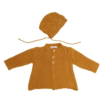 Ma&Baby 0-3Y Rudens Žiemos Naujagimiui Baby Girl Megzti Paltai + Hat Šiltas Kietas ilgomis Rankovėmis, Švarkeliai Baby Girl Drabužiai