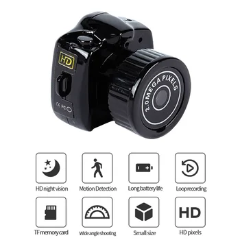 Y2000 Full HD Kamera, Mini Kameros Oro DV aerofotografija Judesio Aptikimo Metalo fotoaparatas