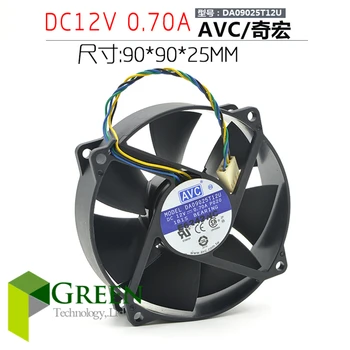 Originalus AVC DA09025T12U 9025 90MM 90*90*25mm Apskrito ventiliatorius 775 CPU Aušinimo ventiliatorius 12V 0.7 A su PWM 4pin