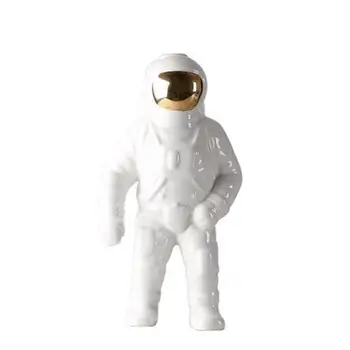 Aukso Vietos Žmogaus Skulptūra Astronautas Mados Vaza Kūrybos Šiuolaikinės Keramikos Kosmonautas Modelis Ornamentu Dekoravimui Sodo Statula Namuose