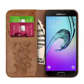 Apversti Piniginės Odinis dėklas, skirtas Samsung Galaxy A7 2017 A5 A3 Padengti Iškilumo Flip Book Atvejais, Samsung A5 A3 2016 orlaivį a310 A510 Krepšys
