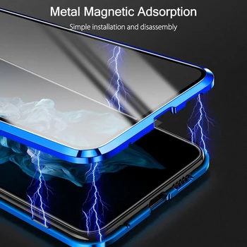 A10 Atveju 360 Dvipusis Stiklo Atvejais, Samsung Galaxy A10 Magnetinės Metalo Buferį Galinį Dangtelį Sumsung 10 A105F Coque 6.2