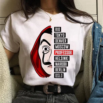 Namo Popieriaus marškinėliai Pinigų Heist moterys, La Casa De Papel marškinėlius juokinga viršuje tee mados naują drabužių marškinėliai moteriška vasaros