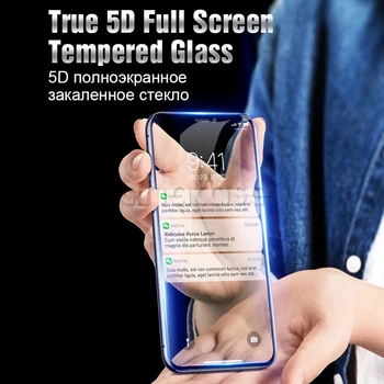 10vnt 5D Lenktas Visiškai Padengti Grūdinto Stiklo Screen Protector Filmas 