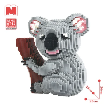 MP 6742 Gyvūnų Animacinių filmų koalos Koalas Laukinių Gyvūnėlių Eglutė 3D Modelio Blokai Rinkinys 