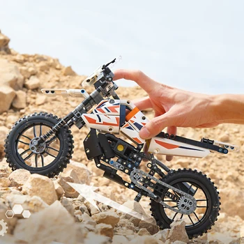 434Pcs Mažos Dalelės kuriant Kalnų Off-road Motociklo Modelio Rinkinio Švietimo Žaislas Transporto priemonės Blokų surinkimas žaislai, dovanos