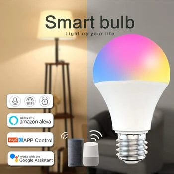 Tuya WiFi Smart Gyvenimo Lemputės, LED Lempos Tuya/Smart Gyvenimo App Kontrolės Pabusti 9W Smart Pritemdomi B22 E27 Lempos Lemputė