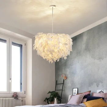 Šiuolaikinių LED šviestuvo kūrybinė asmenybė plunksnų apvalus Led lempos, restoranas, baras, kavinė kambarį lempa sietynas apšvietimas