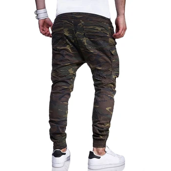 Vyrai Kamufliažas Taktinis Krovinių Kelnės Vyrams Poilsiu Padidinti Atsitiktinis Streetwear sweatpants Hip-Hop Juostelės Vyrų armija Kelnės M-4XL