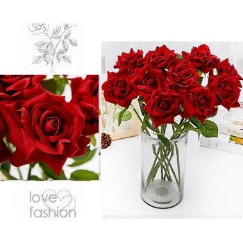 Aukštos kokybės dirbtinių rožių žiedai, rožių šilko gėlės namo apdaila, dirbtinės gėlės, vestuvių 5vnt/set Nemokamas Pristatymas