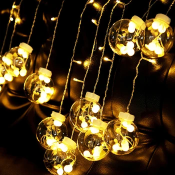 Pasakų Girlianda LED Kamuolys String Žibintai, Vestuvių, Kalėdų Gimtadienio Šventė Dekoro LED Žibintai, Apdailos, Užuolaidų Žibintai